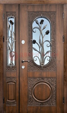 Железная дверь с виноритом и ковкой ДВТ-180 в Видном