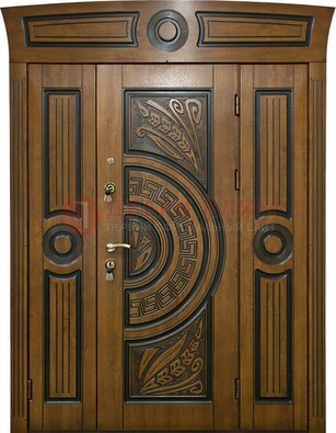 Парадная входная дверь с виноритом и узором ДВТ-194 в Видном