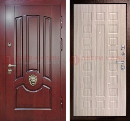 Темно-красная входная дверь с виноритом ДВТ-234 в Видном