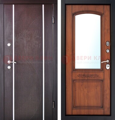 Входная дверь с МДФ и МДФ внутри с зеркалом ДЗ-88 в Видном
